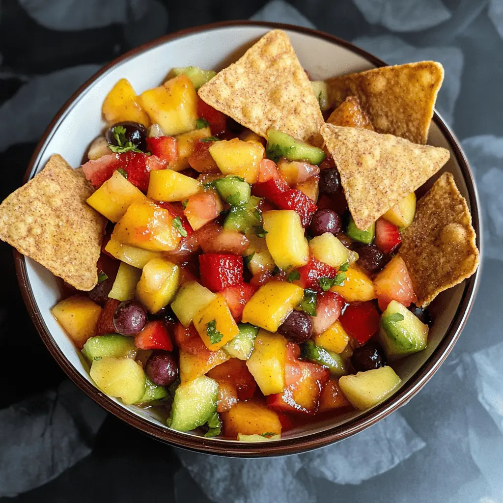 Brighten up your snack time with this refreshing Fruit Salsa paired with crunchy Cinnamon Chips! Bursting with colorful fruits, it’s a delightful twist that’s perfect for summer gatherings or as a sweet treat any time. Easy to make and full of flavor, don’t forget to save this recipe for your next get-together!