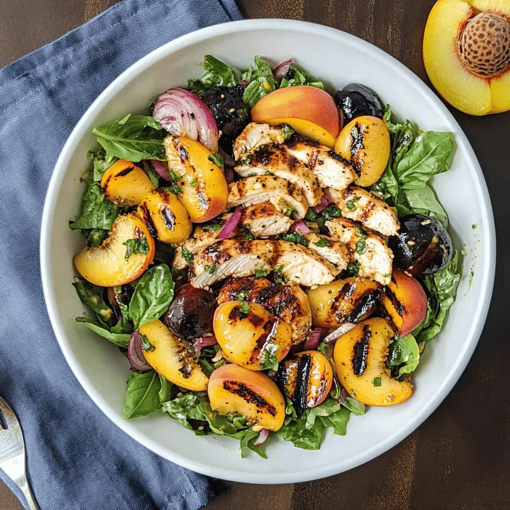 Fire up your grill for a refreshing twist on your dinner! This Ultimate Grilled Peach Chicken Salad combines juicy grilled chicken and sweet peaches, all tossed with crisp greens and a tangy dressing. Perfect for summer picnics or light weeknight meals, this salad is not just delicious, but also colorful and satisfying. Save this recipe for your next gathering!