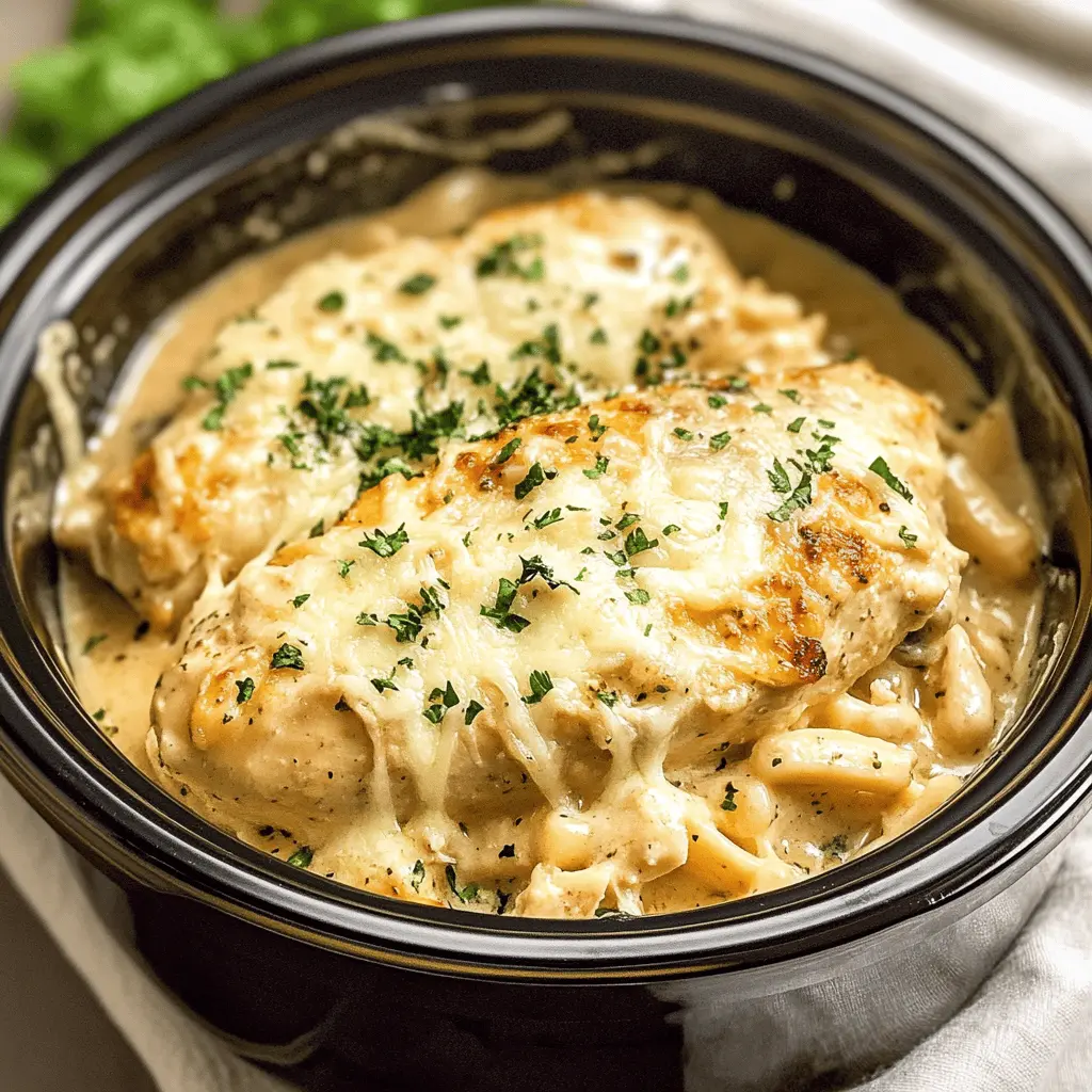 Looking for a simple yet delightful dinner option? This 4 Ingredient Crockpot Garlic Parm Chicken is bursting with flavor! Tender chicken thighs cooked in creamy garlic parmesan sauce make it a family favorite. Perfect for busy weeknights or meal prep, save this recipe for a hassle-free, delicious meal any day!