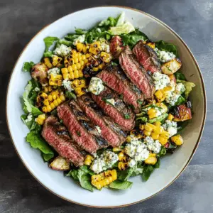 Get ready to enjoy a refreshing Balsamic Steak Gorgonzola Salad with Grilled Corn! This delightful recipe features tender steak, creamy Gorgonzola, and sweet grilled corn, all tossed in a zesty balsamic dressing. Perfect for summer cookouts or a light dinner, this meal is sure to impress your guests. Save this pin for your next gathering and treat yourself to this flavorful salad!