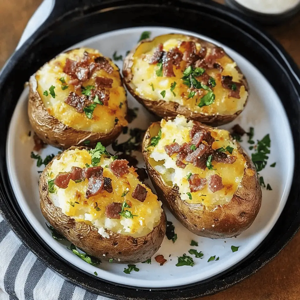 Treat yourself to the ultimate steakhouse baked potatoes, perfectly fluffy on the inside and crispy on the outside! Made with just a few simple ingredients, these potatoes are a delicious side that pairs beautifully with any main course. Save this recipe for your next dinner party or cozy family meal!