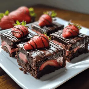 Treat yourself to these Chocolate Covered Strawberry Brownies that combine fudgy brownie goodness with fresh strawberries and rich chocolate. Perfect for indulging on special occasions or a cozy night in! Save this recipe to impress your friends and family with a delightful dessert they won't forget!