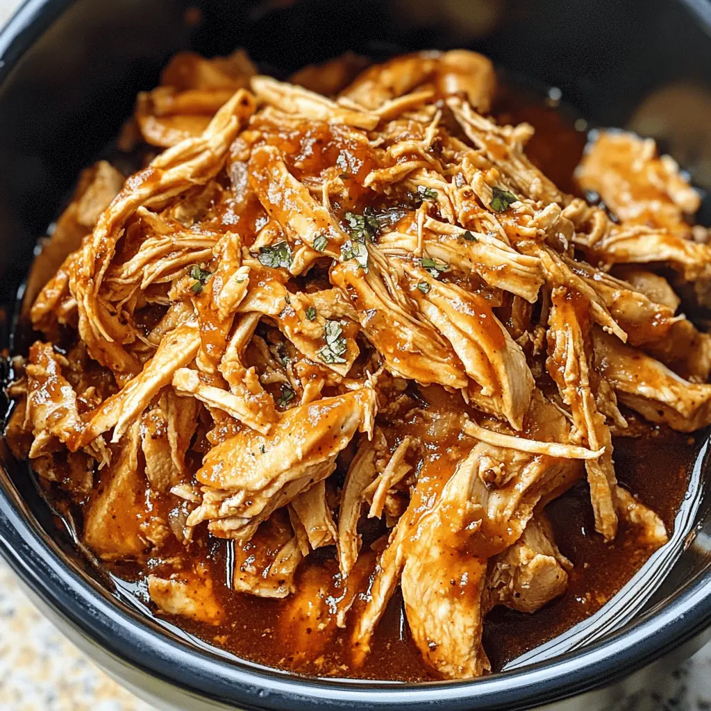 Get ready for a delicious and easy meal with this Crockpot BBQ Pulled Chicken! Made with tender chicken, your favorite barbecue sauce, and just a few simple ingredients, this dish is perfect for busy weeknights or casual gatherings. Serve it on buns for a tasty sandwich or with a side of slaw. Save this recipe for a crowd-pleasing dinner!