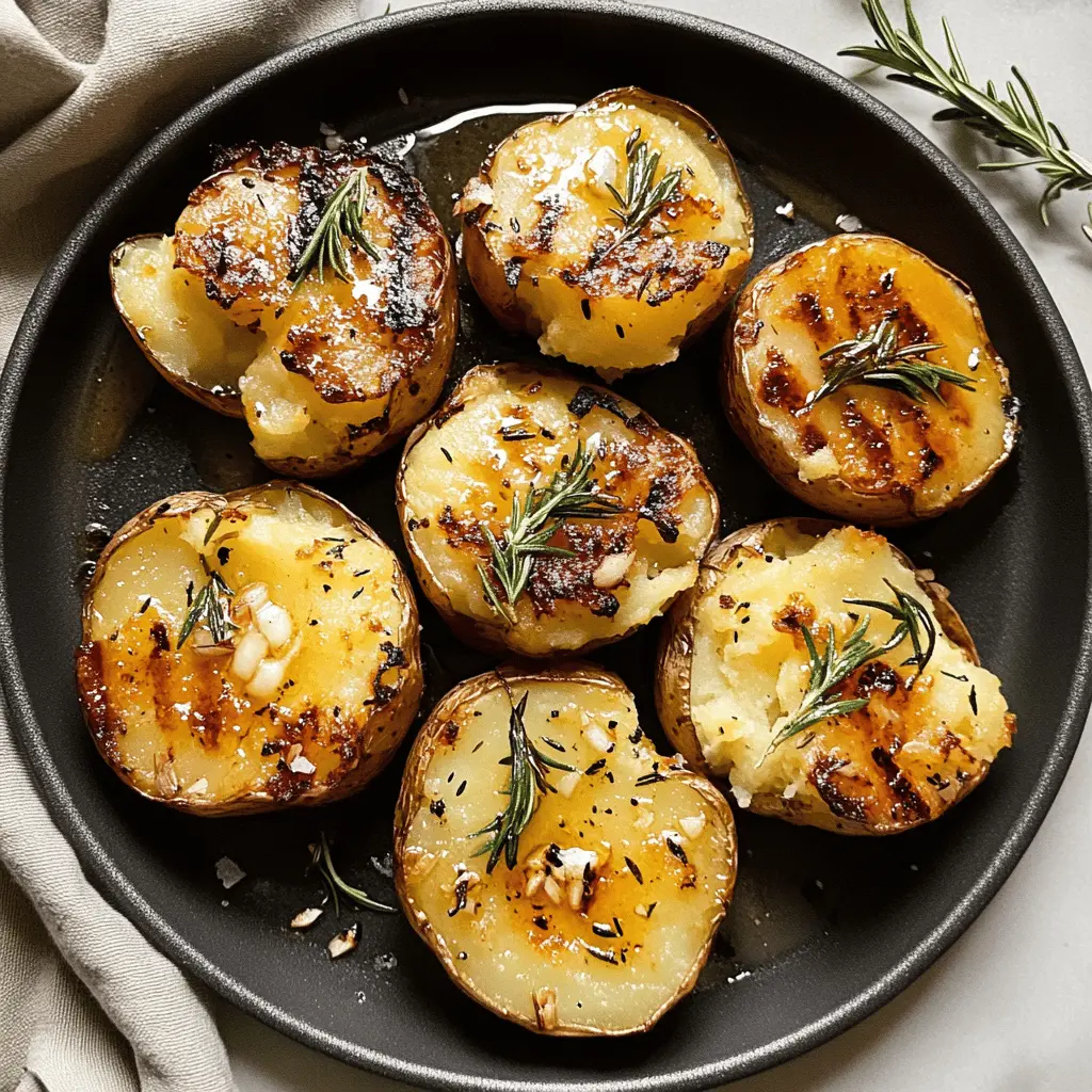 These Grilled Garlic Rosemary Smashed Potatoes are a delightful twist on a classic favorite! With their crispy edges and fluffy centers, they are infused with fresh garlic and fragrant rosemary. Perfect for barbecues or family dinners, this recipe will have everyone coming back for seconds. Save this pin for an easy and delicious side dish that's sure to impress!