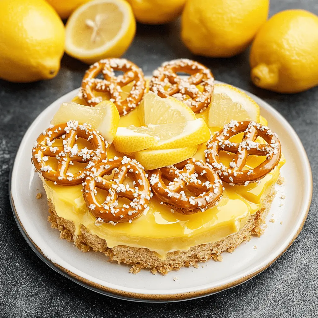 This Lemon Pretzel Dessert combines a crunchy pretzel crust with a creamy, tangy lemon filling for a perfect balance of flavors. The sweet and salty elements make it a unique treat that's ideal for gatherings or a refreshing summer dessert. Save this recipe for your next celebration or when you want to impress your friends and family!