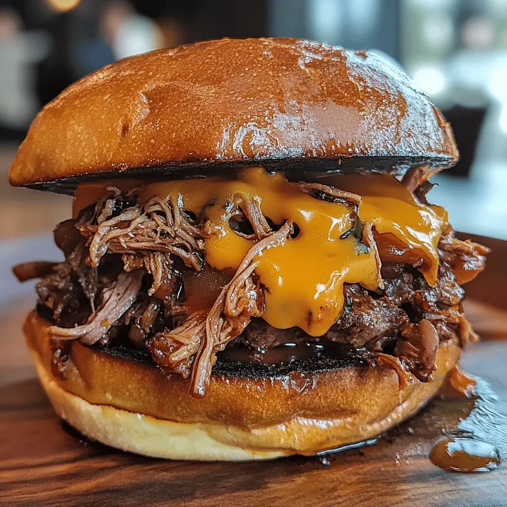 Sink your teeth into this mouthwatering Pulled Beef Sandwich! Slow-cooked to perfection, tender beef is smothered in a rich, savory sauce and piled high on a soft bun. Perfect for game day or a casual family dinner, this recipe is a must-try. Save it now and impress your guests at your next gathering!