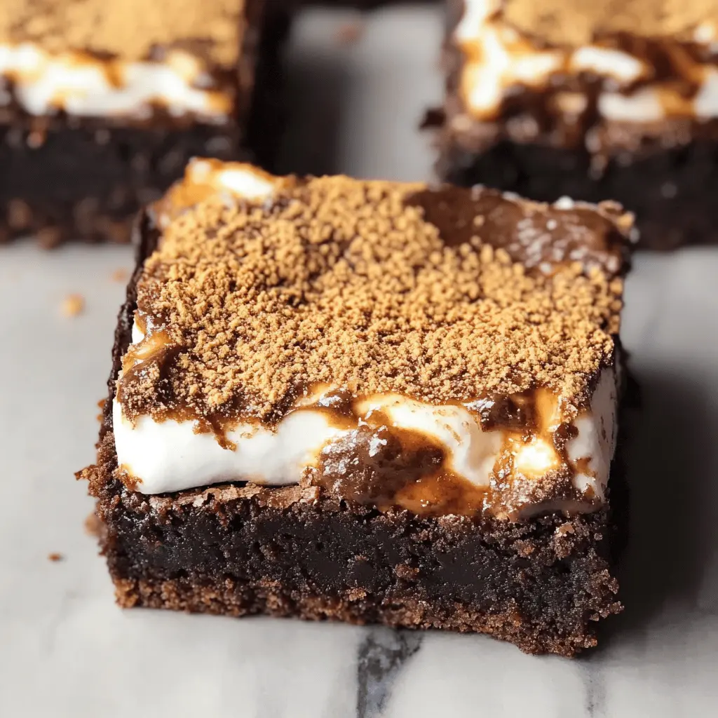 These S'mores Brownies with Vanilla Bean Marshmallow are a delightful twist on a classic favorite! Rich chocolate brownies topped with fluffy, homemade vanilla bean marshmallow create the perfect balance of textures and flavors. Great for parties, camping, or family movie nights! Don't forget to save this recipe for an unforgettable dessert experience!