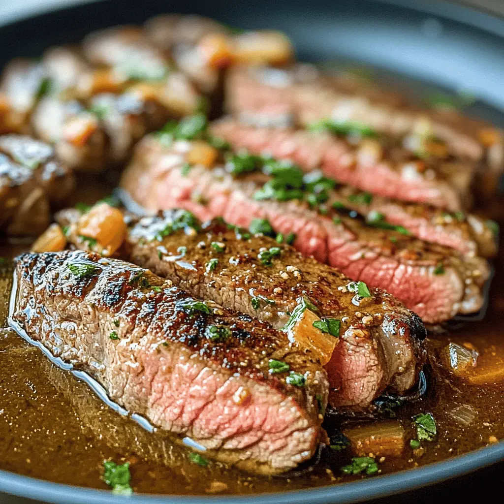 Easy Garlic Butter Flank Steak in Oven