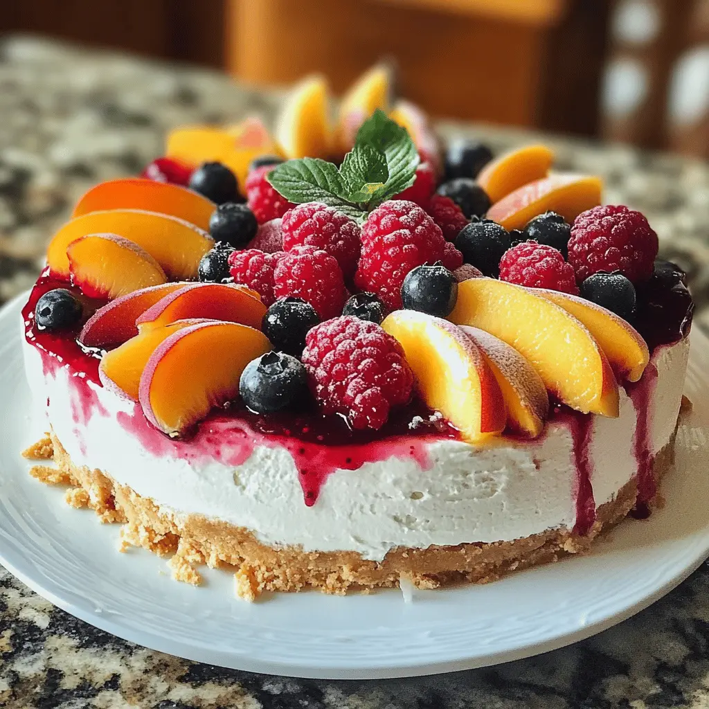 Easy Summer Berry and Peach Cheesecake Recipe