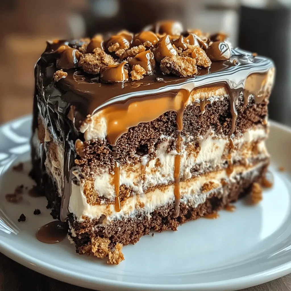 Easy Chocolate Caramel Toffee Crunch Cake Recipe