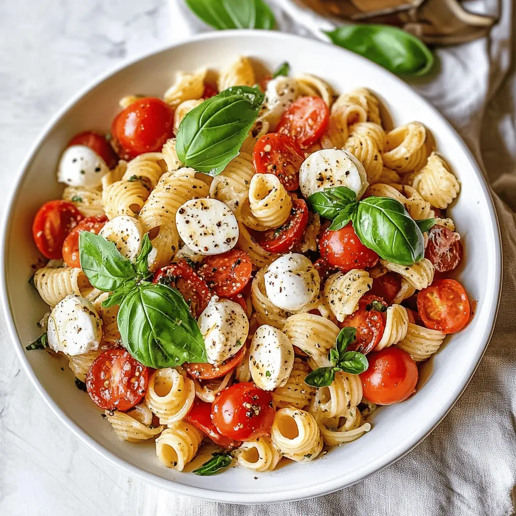 Easy Caprese Pasta Salad with Fresh Mozzarella