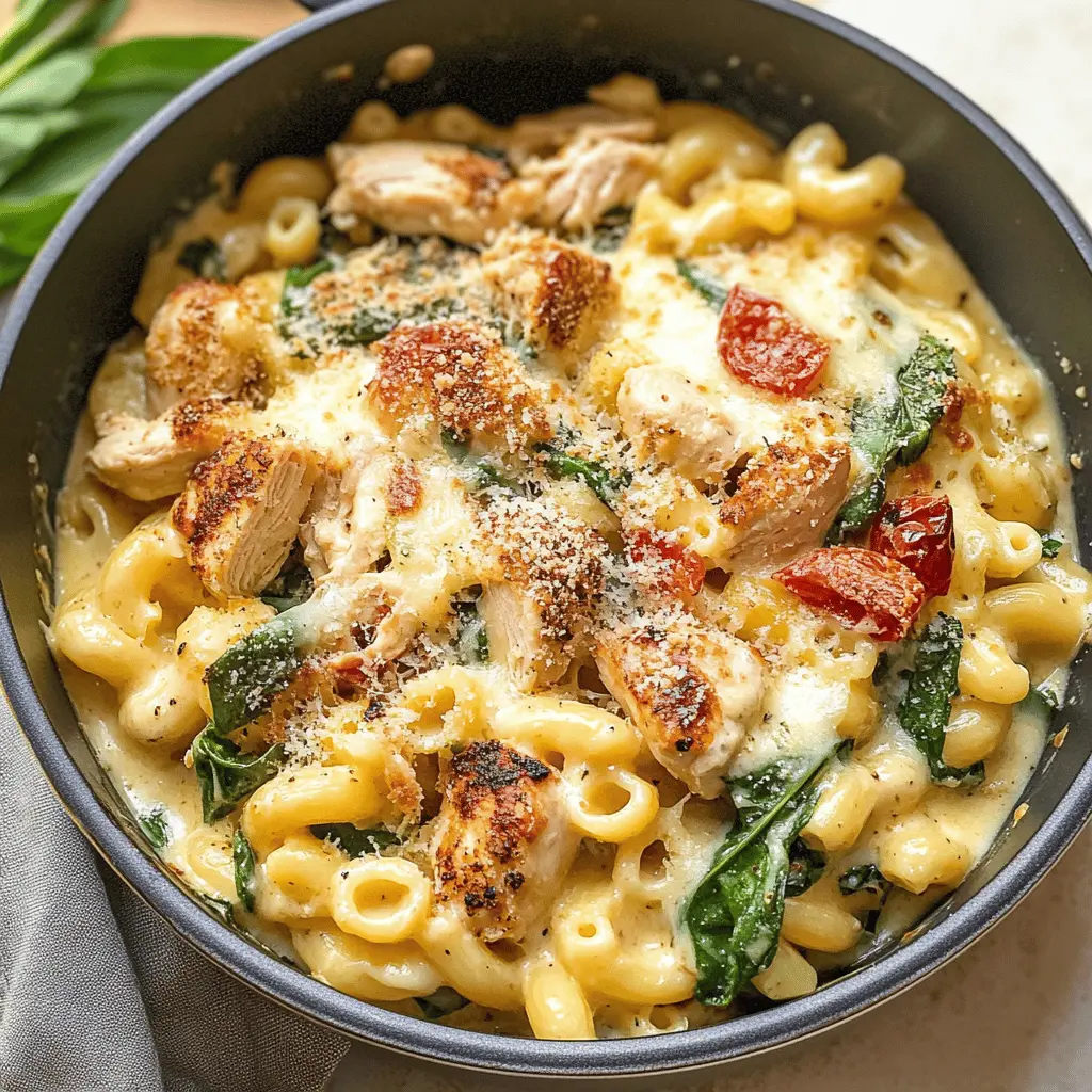 Easy Tuscan Chicken Mac and Cheese Recipe