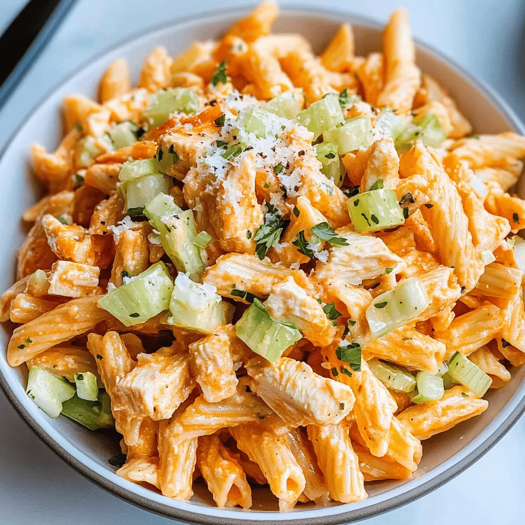 Easy Buffalo Chicken Pasta Salad Recipe