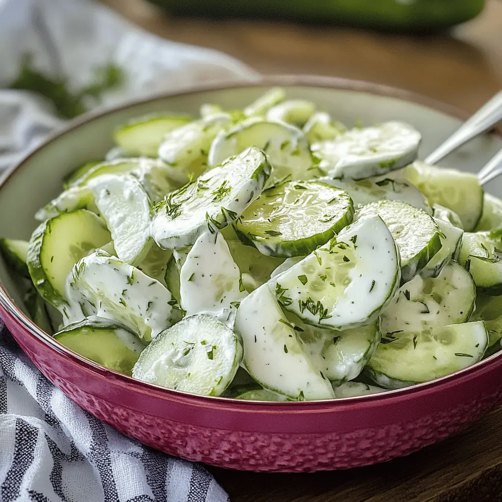Easy Creamy Cucumber Salad Recipe