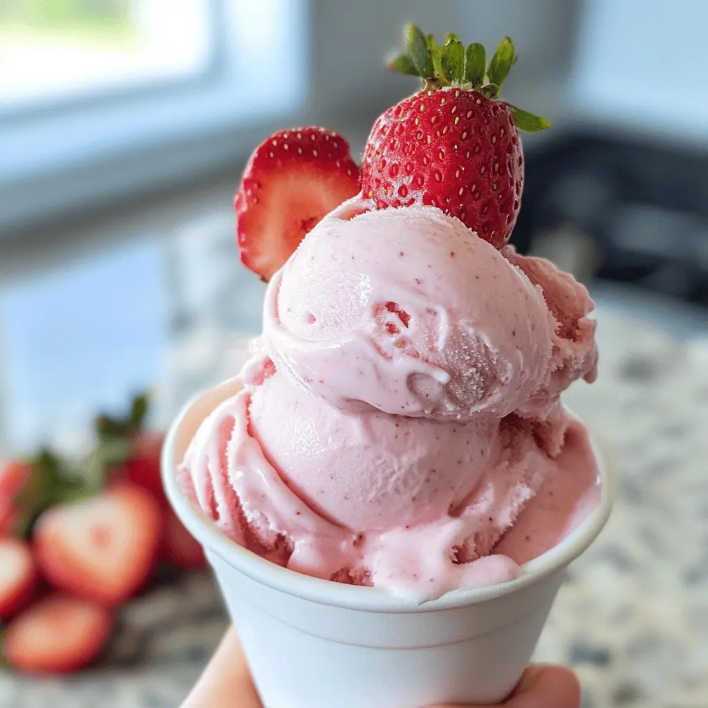Easy 3-Ingredient No-Churn Strawberry Ice Cream