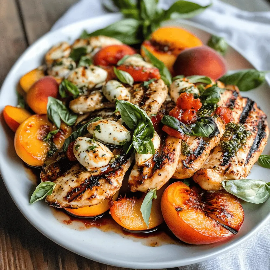 Easy Peach Caprese Grilled Chicken Recipe