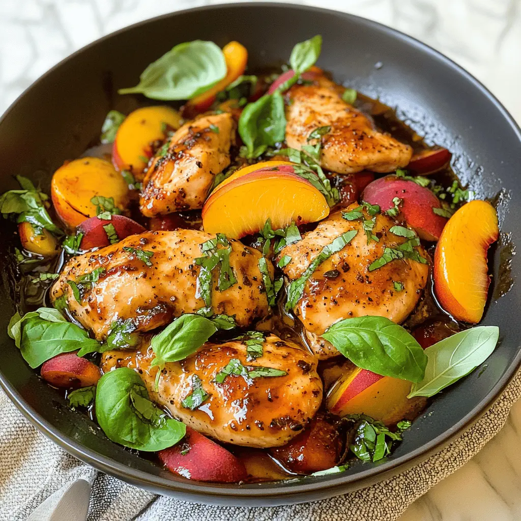 Easy Peach Chicken with Balsamic Glaze