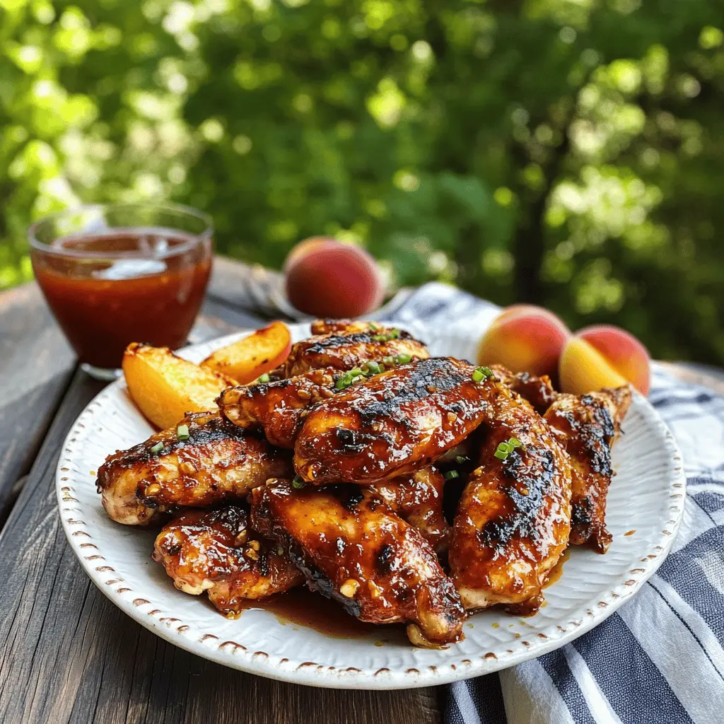 Easy Peach Bourbon BBQ Grilled Chicken Recipe