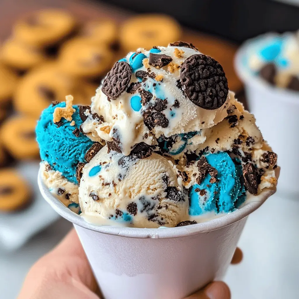 Easy No-Churn Cookie Monster Ice Cream Recipe