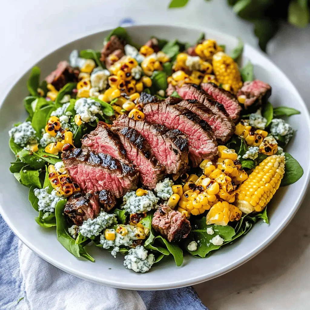 Easy Balsamic Steak Salad with Grilled Corn and Gorgonzola