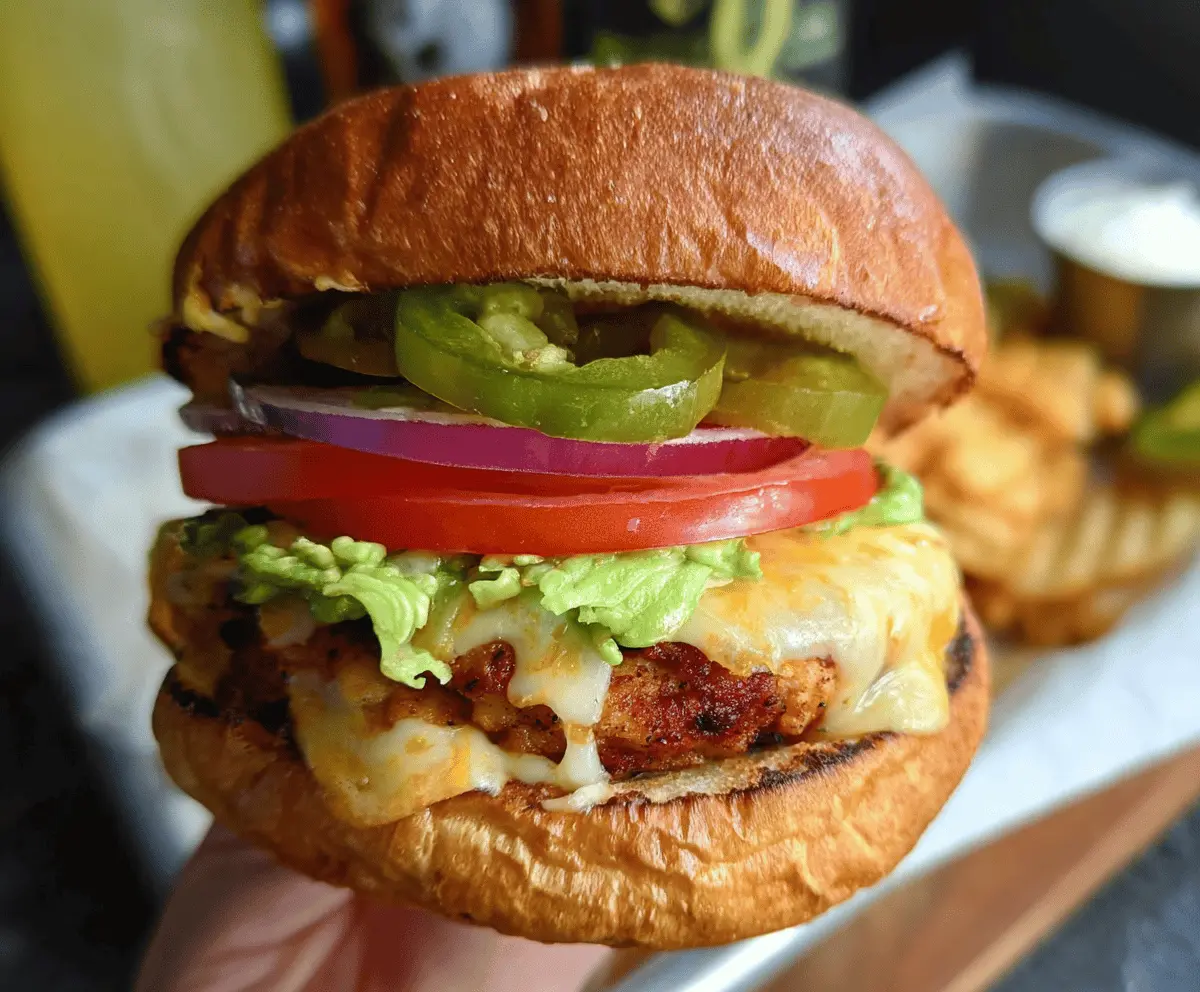 Easy Jalapeño Pepper Jack Chicken Burger Recipe