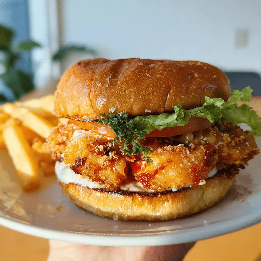 Easy Crispy Fried Shrimp Burger Recipe