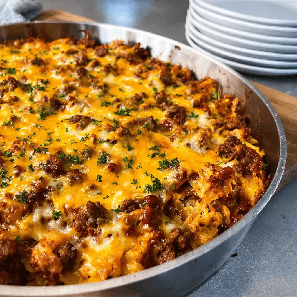 Easy Cheesy Hamburger Casserole Recipe