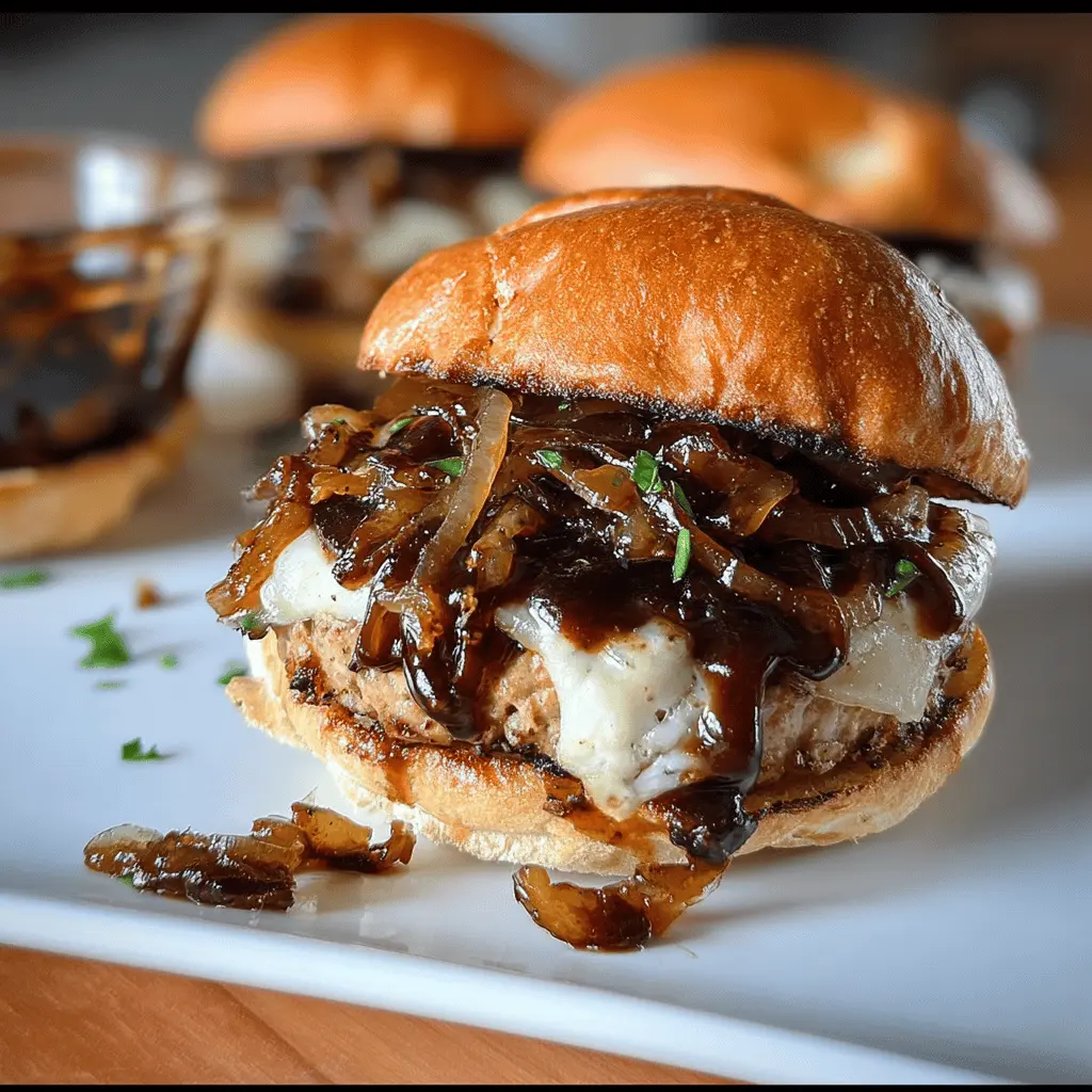 Easy Balsamic Turkey Burgers with Caramelized Onions
