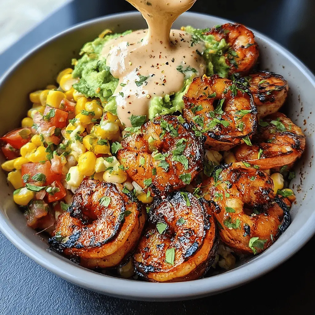 Easy Grilled Shrimp Bowl with Avocado and Corn Salsa