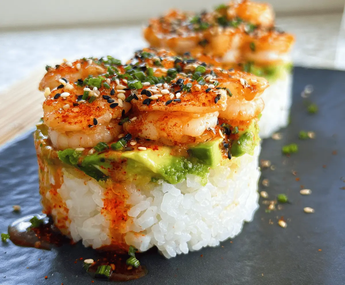 Easy Spicy Shrimp Sushi Stacks Recipe