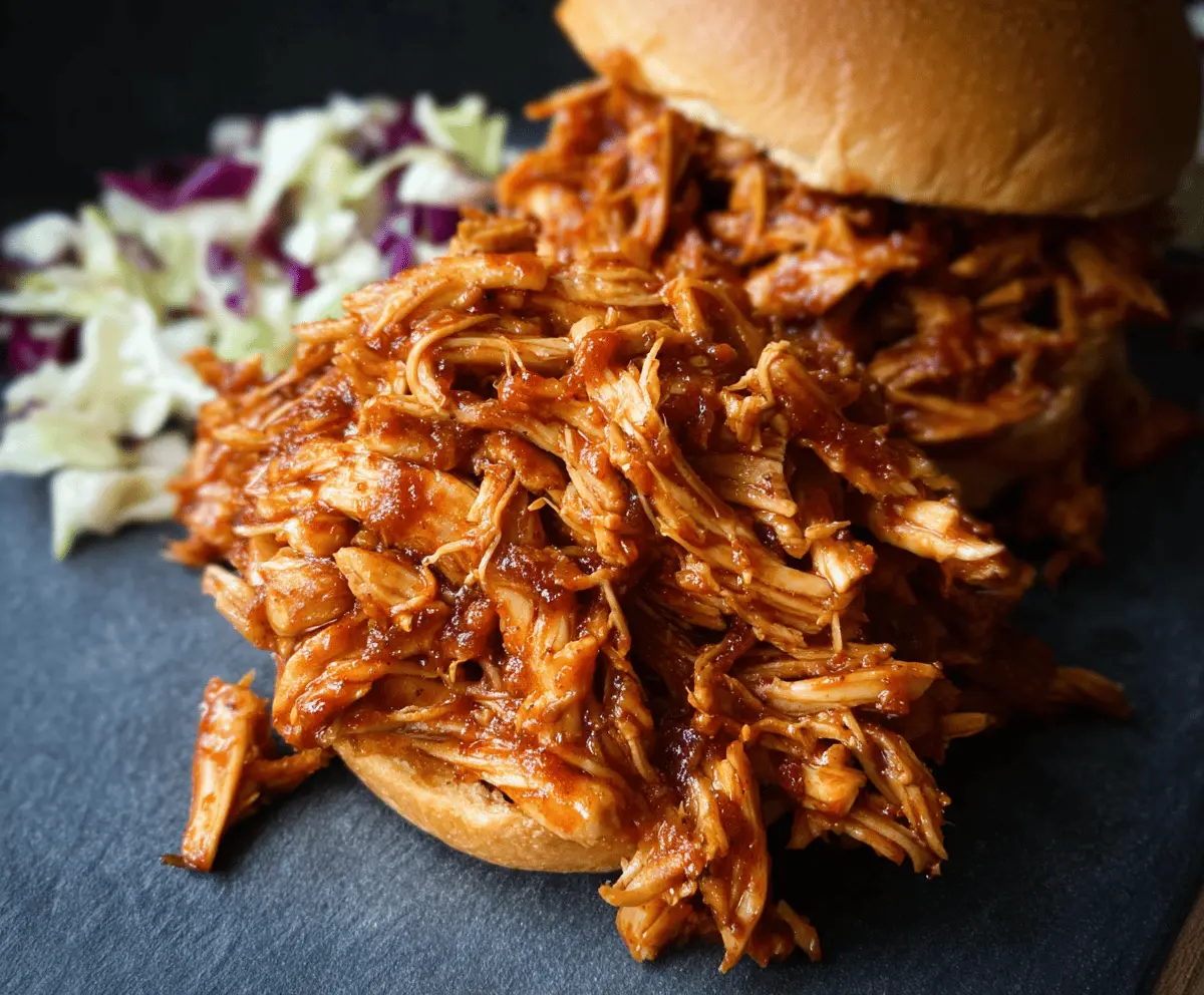 Easy Crockpot BBQ Pulled Chicken Recipe
