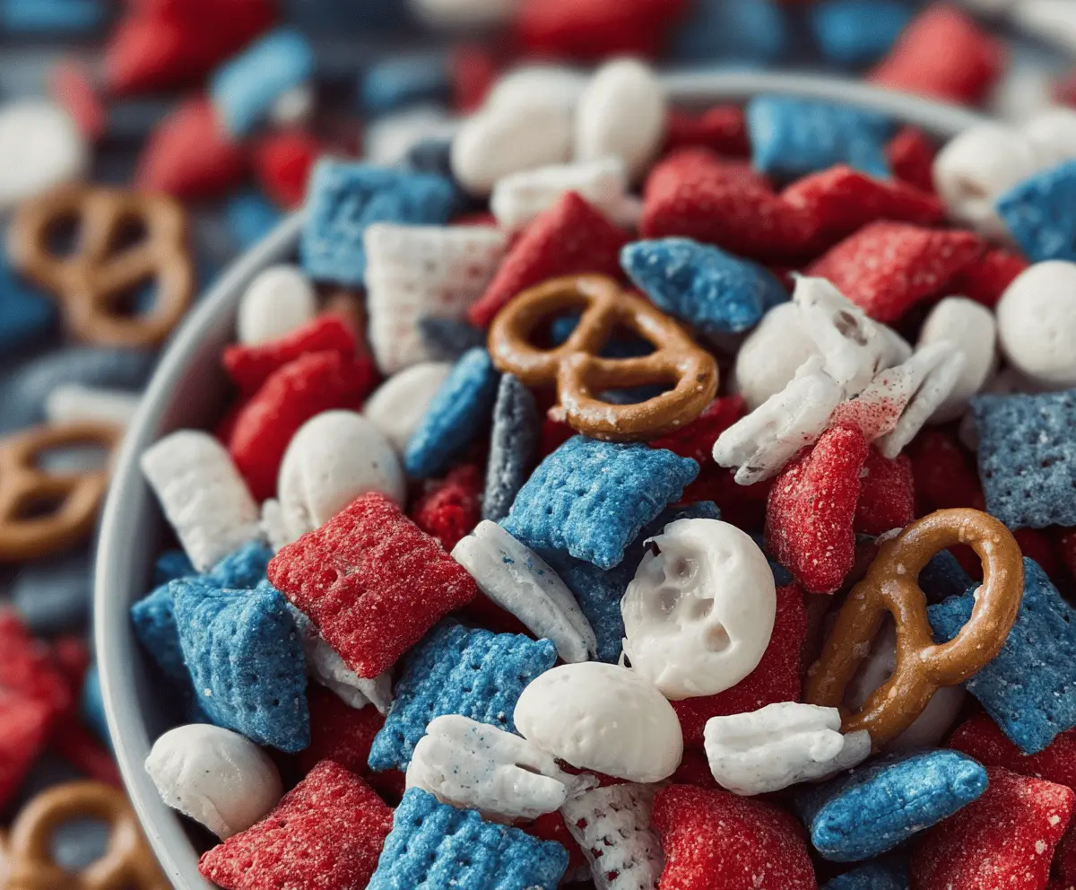 Easy Red White and Blue Snack Mix Recipe
