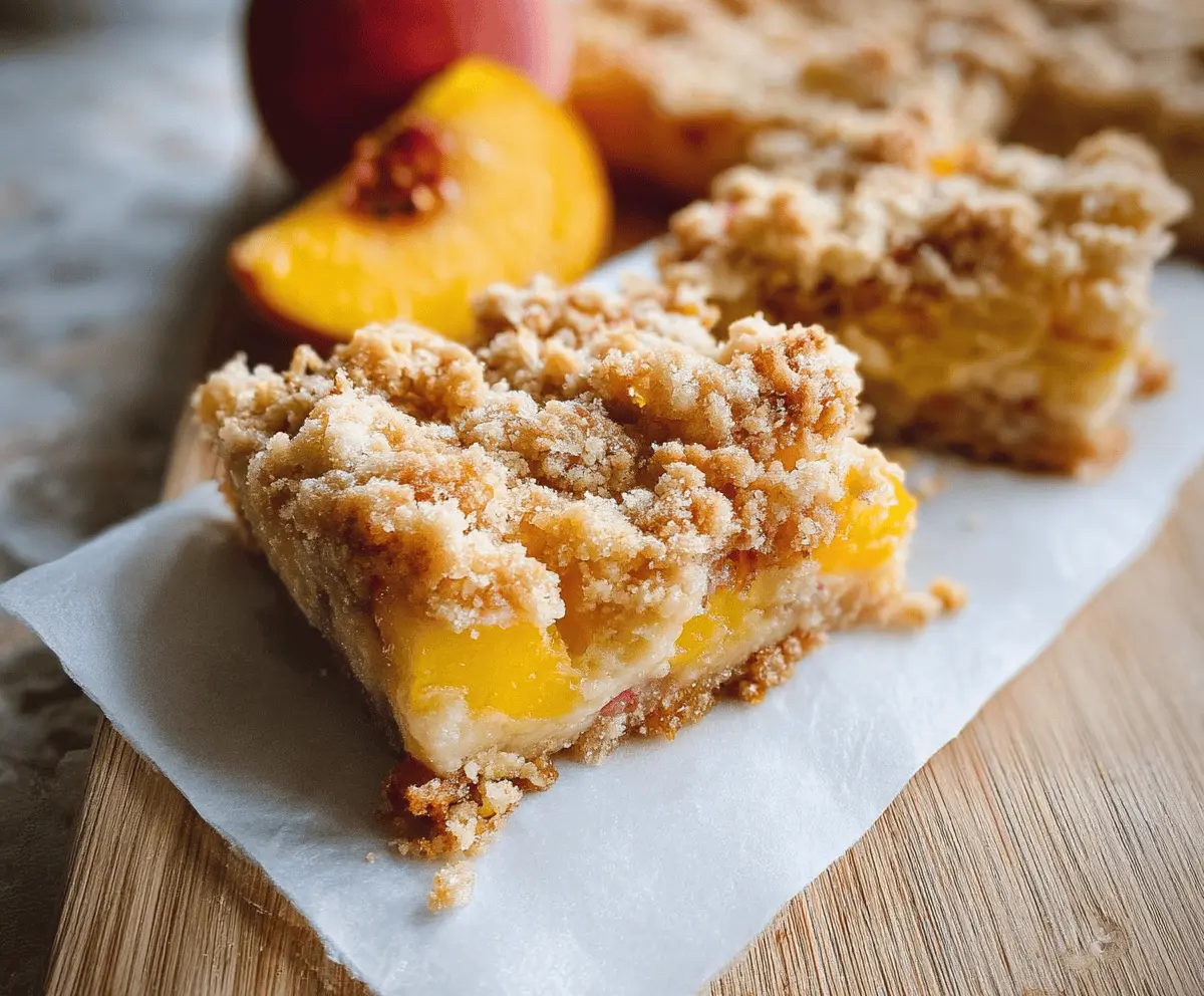 Easy Peaches and Cream Crumble Bars Recipe