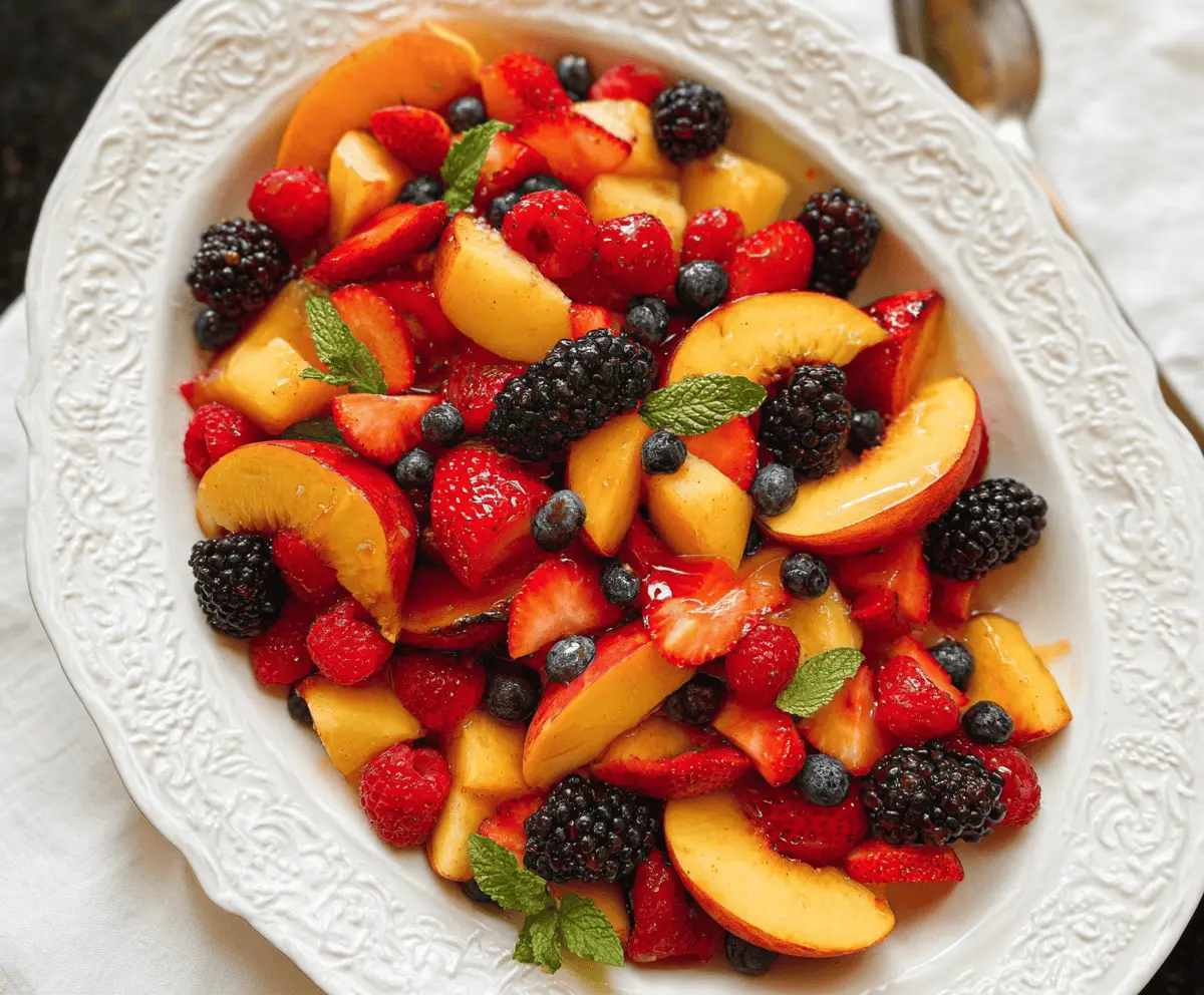 Fresh Peach Berry Fruit Salad Recipe