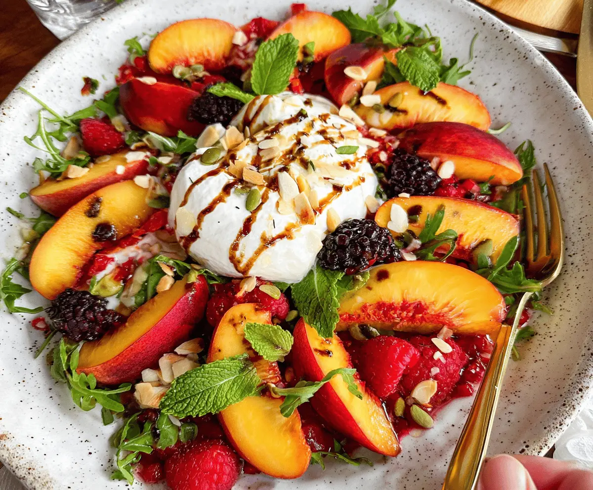 Fresh Peach Burrata Salad Recipe