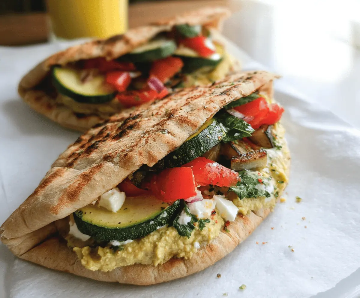 Healthy Zucchini Hummus Pita Sandwiches