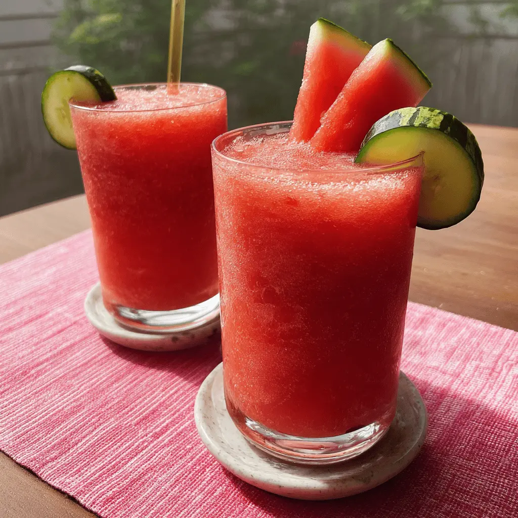 Refreshing Watermelon Cucumber Slushie Recipe