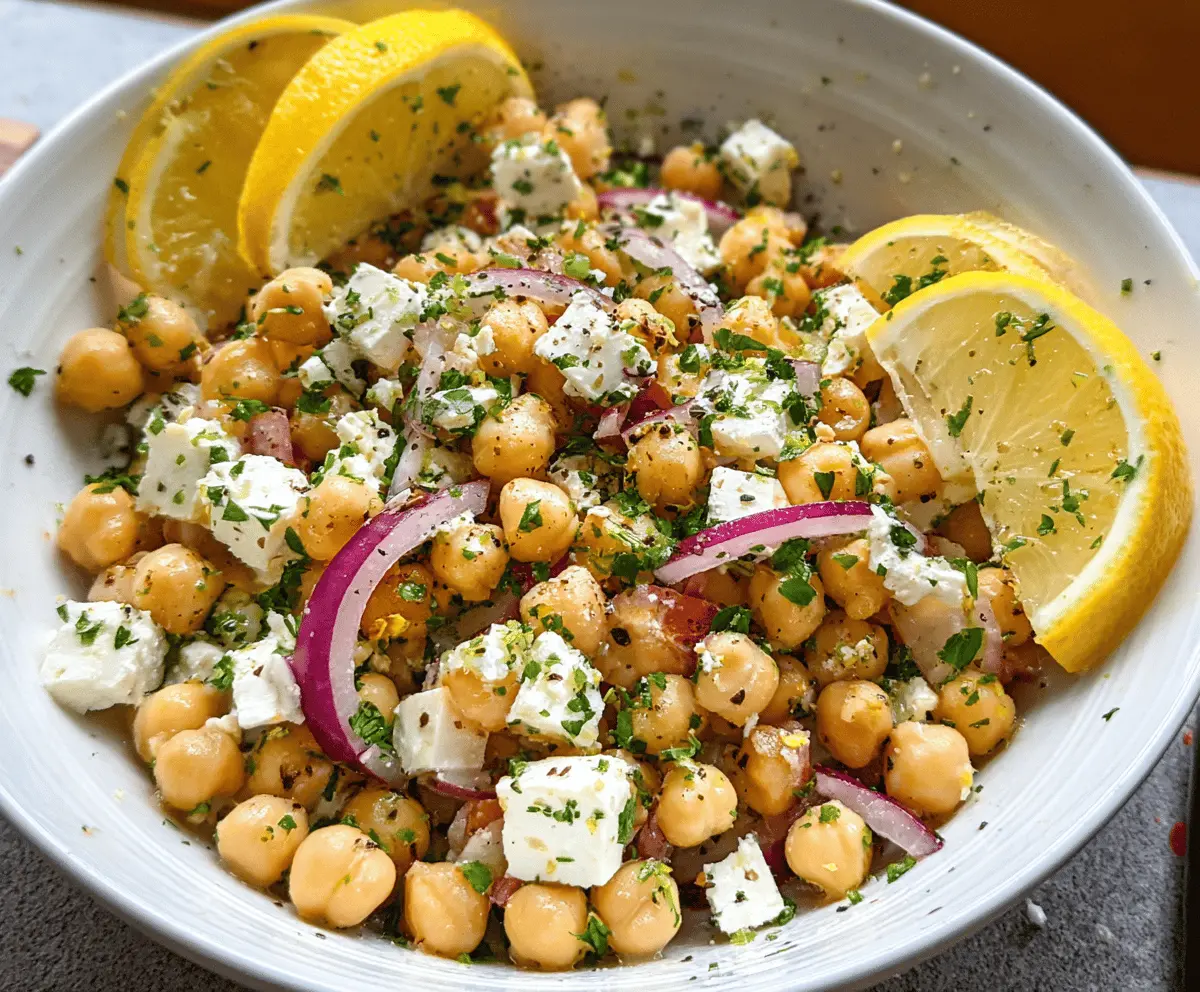 Healthy Lemony Chickpea Feta Salad Recipe