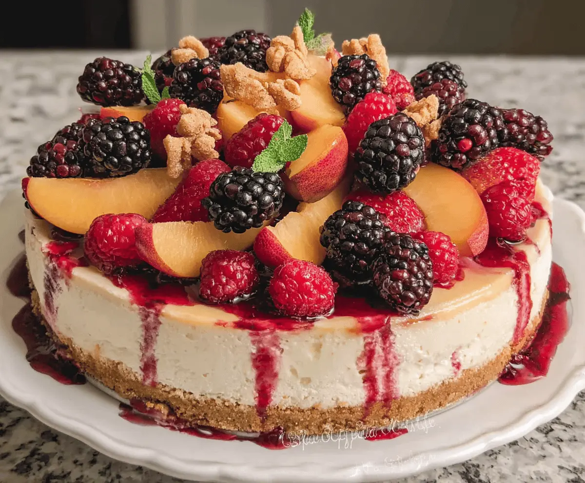 Fresh Summer Berry and Peach Cheesecake Recipe