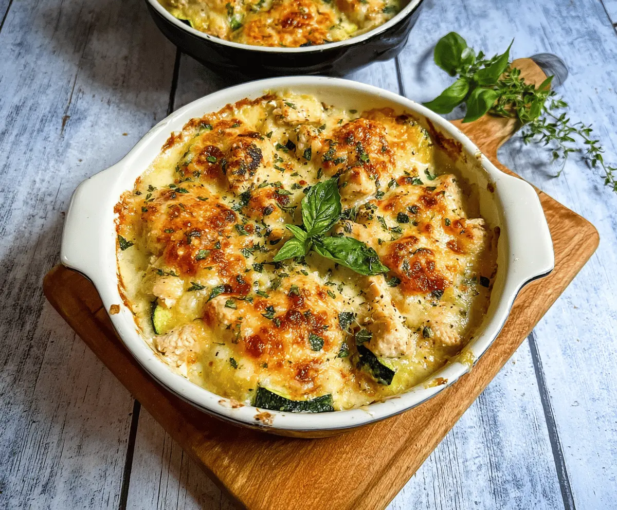 Cheesy Keto Chicken Zucchini Casserole