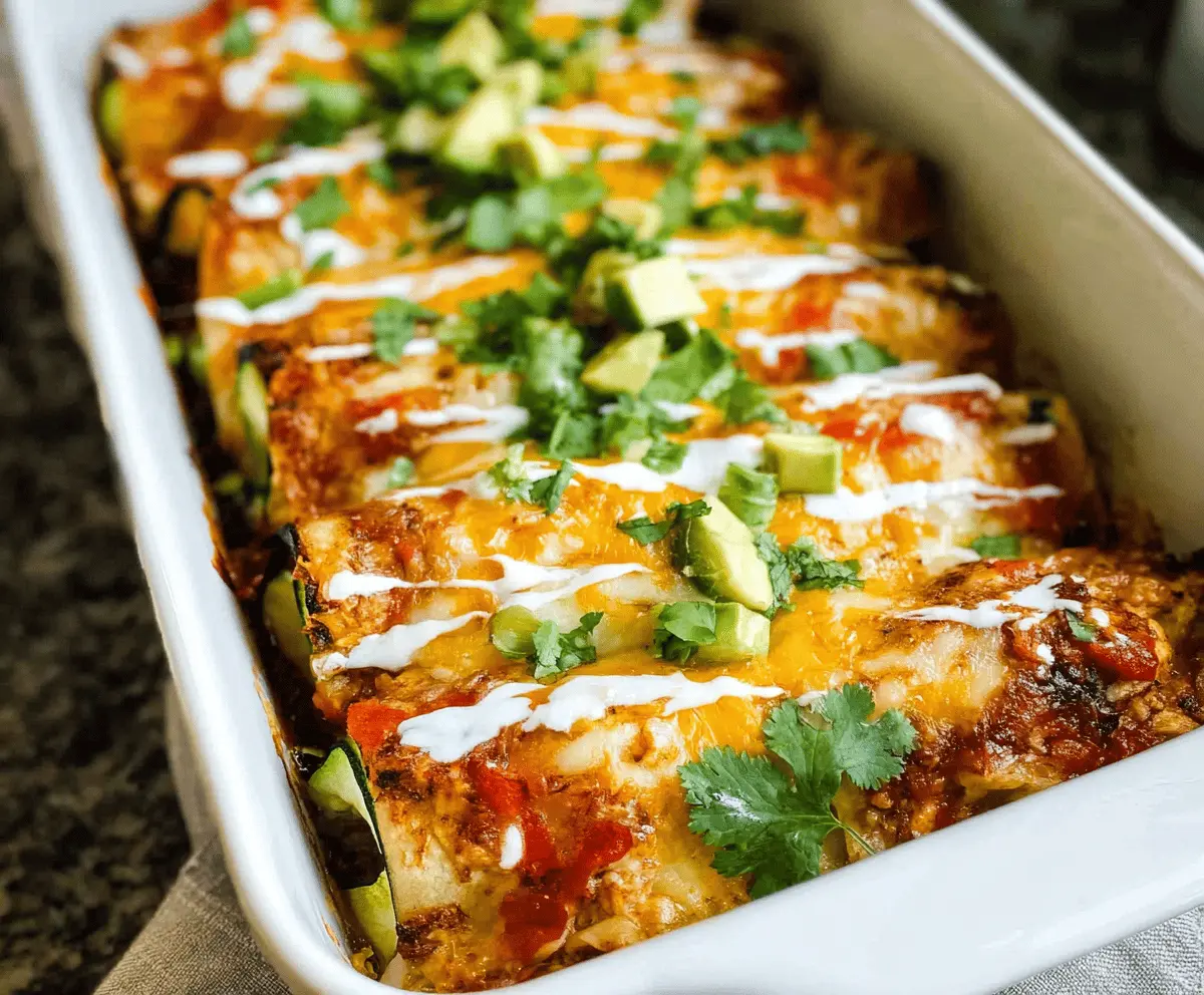 Easy Keto Chicken Enchiladas with Zucchini Low Carb