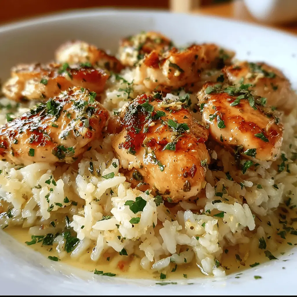 Easy Chicken Scampi with Creamy Garlic Parmesan Rice