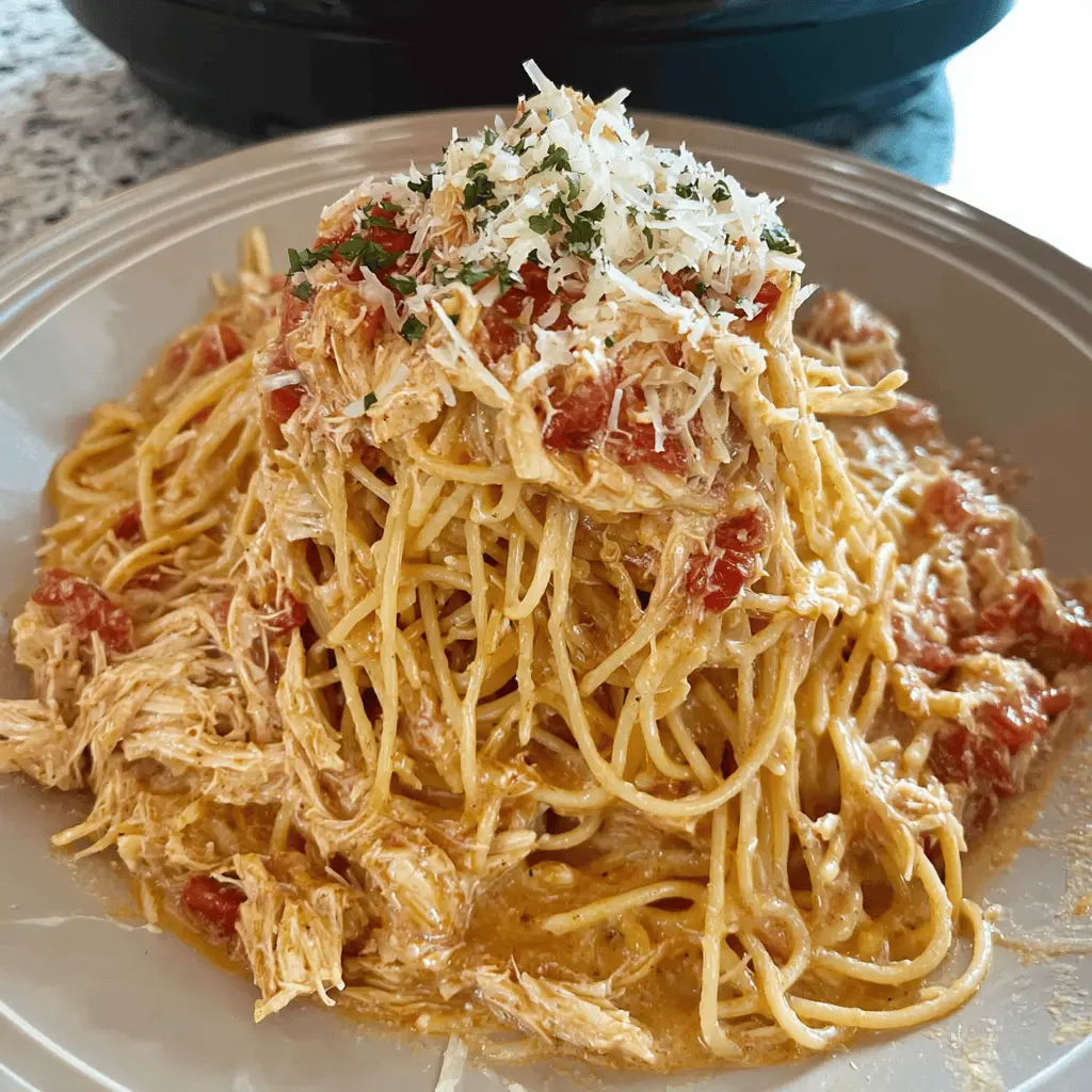 Easy Crockpot Chicken Spaghetti Dinner Recipe