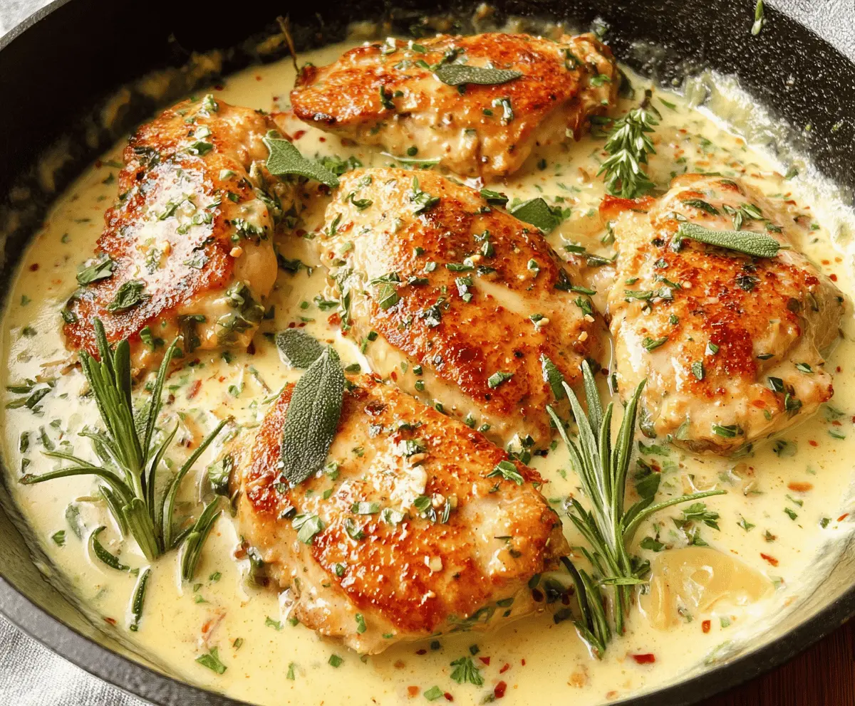 Creamy Herb Chicken Recipe With Garlic and Parmesan