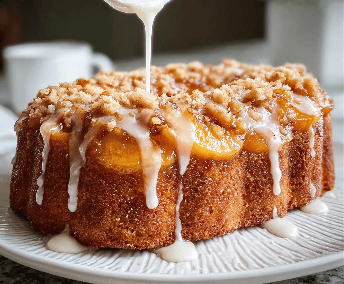 Cream Cheese Peach Cobbler Pound Cake Recipe