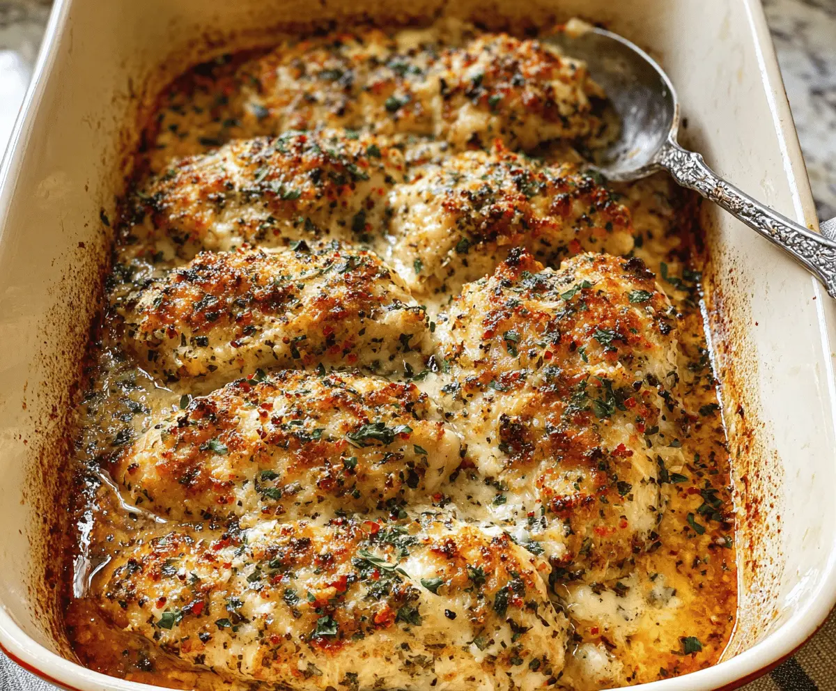 Easy Garlic Parmesan Chicken Bake Recipe