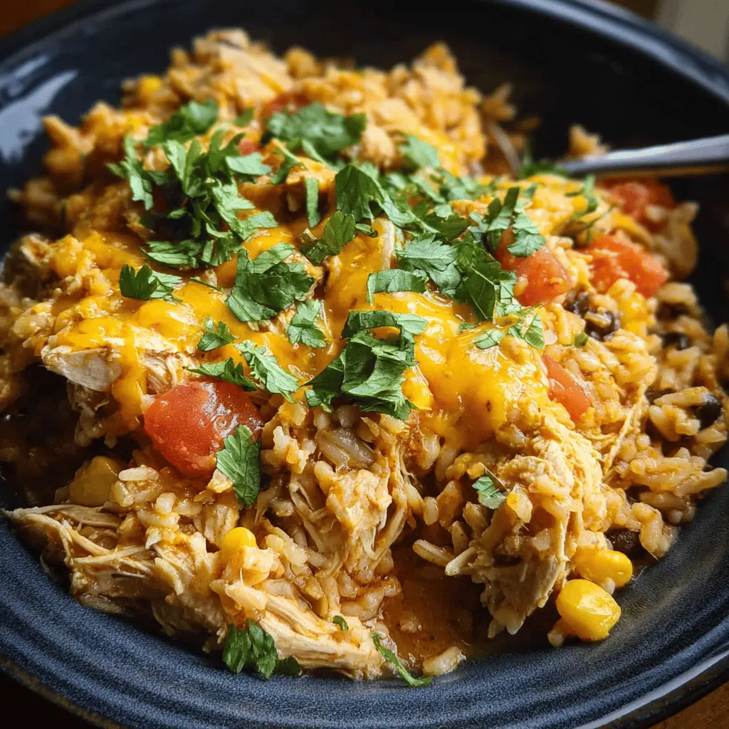 Easy Southwest Crock Pot Chicken and Rice Recipe