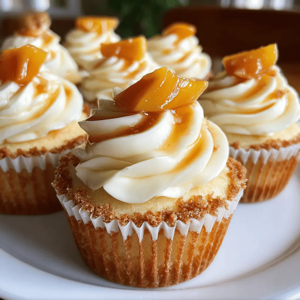 Creamy Peach and Honey Cheesecake Cupcakes