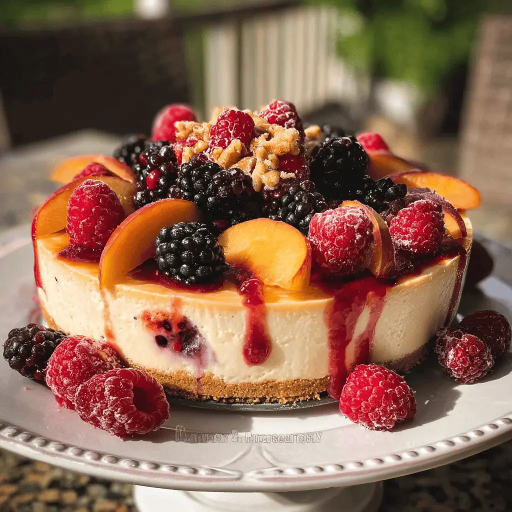 Summer Berry and Peach Cheesecake Recipe