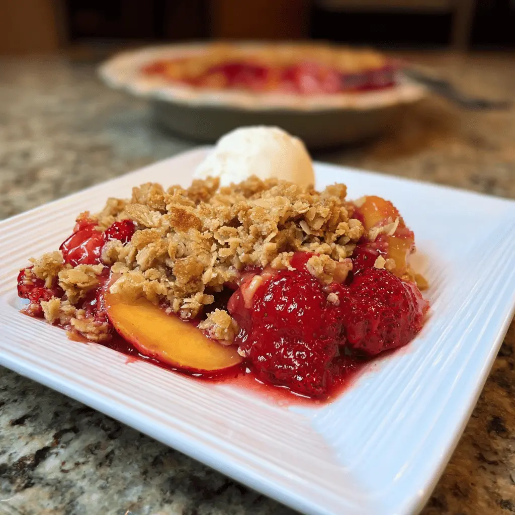 Easy Strawberry Peach Crisp Recipe